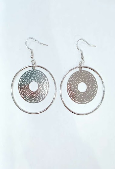 Wholesaler Diamond - Complex rosace circle earring