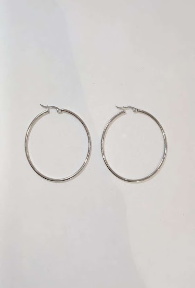 Wholesaler Diamond - Steel creole earring 5cm