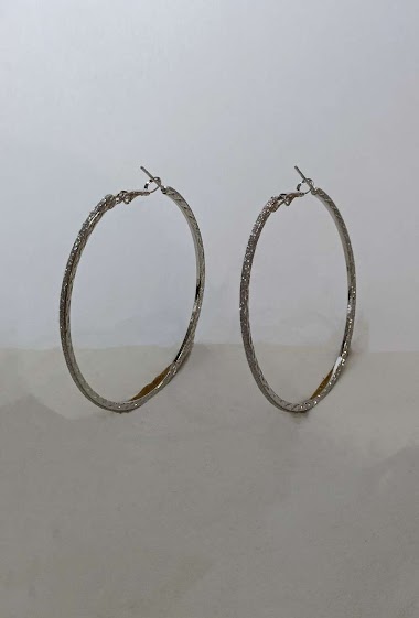 Großhändler Diamond - CROSS SURFACE GLITTER CREOLE EARRING