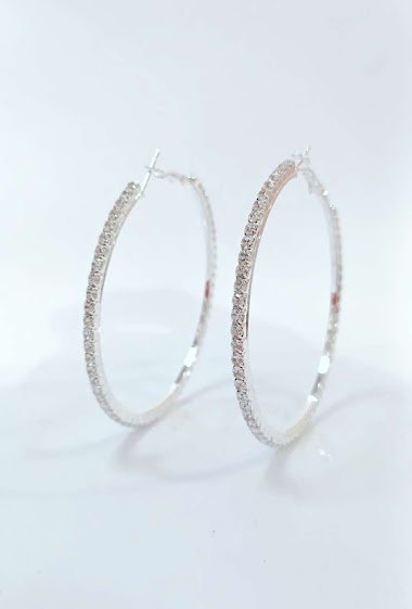 Wholesaler Diamond - 5cm strass creole earring