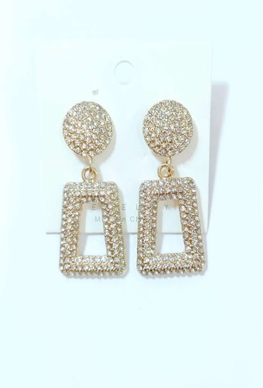 Wholesaler Diamond - Rectangle strass evening earring