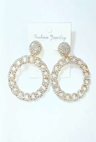 Wholesaler Diamond - Evening round chain ​​earring