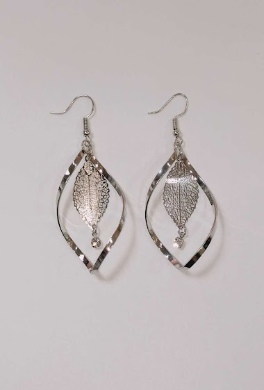 Großhändler Diamond - TWISTED EARRING IN STRASS LEAF