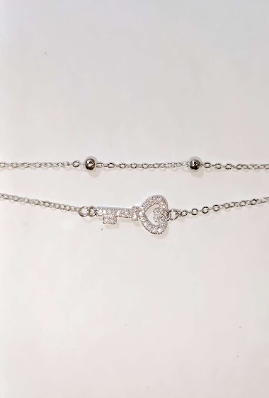 Grossiste Diamond - Bracelet 2 chaine cle