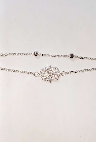 Wholesaler Diamond - 2 chain ​​bracelet hand