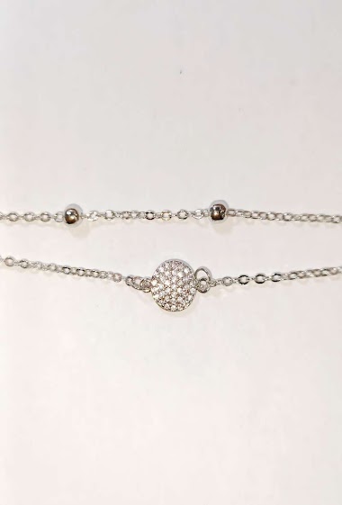 Grossiste Diamond - Bracelet 2 chaine plein strass