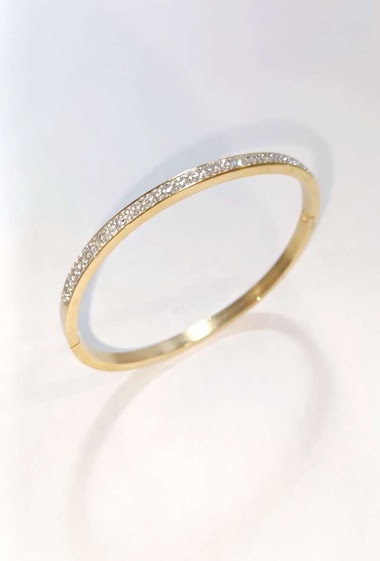 Großhändler Diamond - Steel bracelet 2 line strass