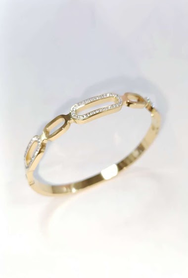 Wholesaler Diamond - Rounded rectangle steel bracelet