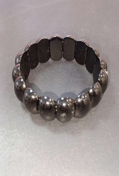 Grossiste Diamond - Bracelet obsidienne ovale rebondit allonge