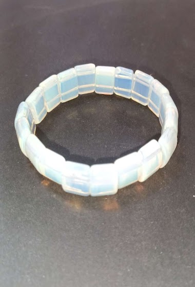 Grossiste Diamond - Bracelet opaline rectangle rebondit