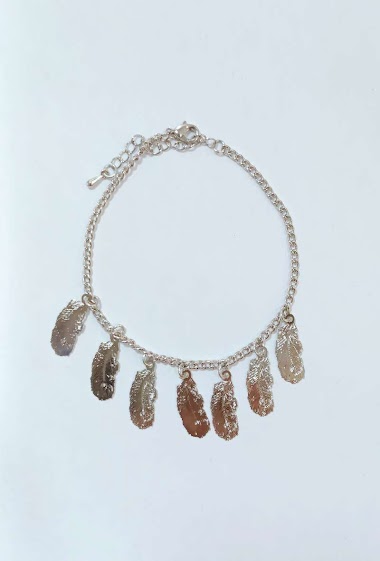 Wholesaler Diamond - Feather pendant bracelet