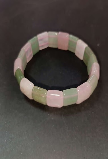 Wholesaler Diamond - Bracelet quartz rose aventurine rectangle rebondit