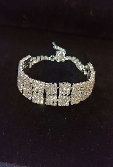 Grossiste Diamond - Bracelet strass 2 carre