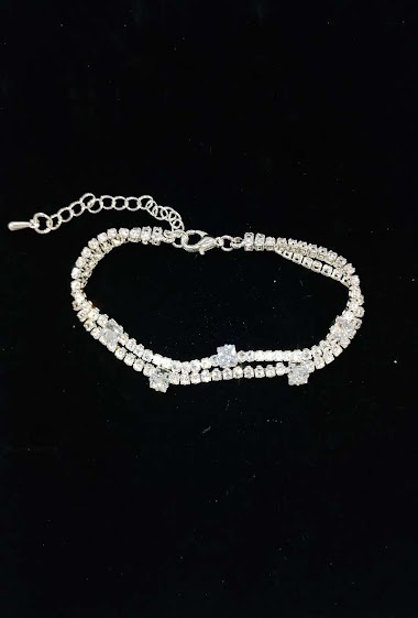 Grossiste Diamond - Bracelet strass 2 ligne