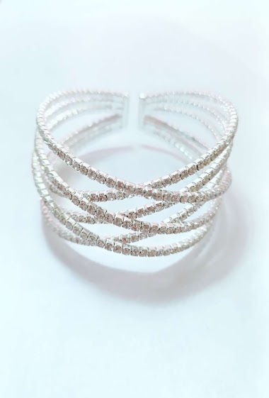 Grossiste Diamond - Bracelet strass 6 lignes croise