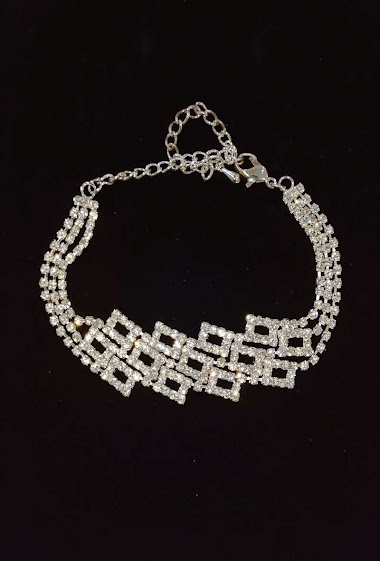 Grossiste Diamond - Bracelet strass petit rectangle