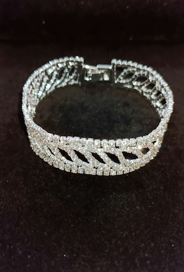 Mayorista Diamond - Leaf rectangle rhinestones bracelet