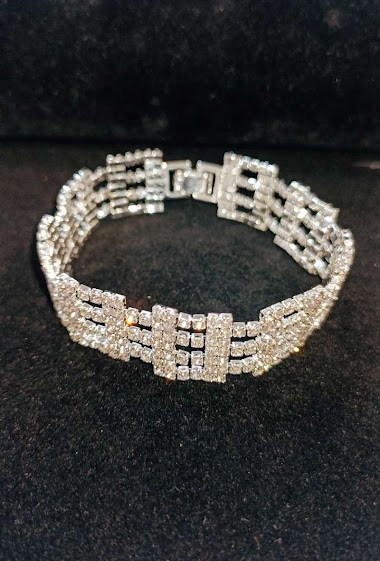 Grossiste Diamond - Bracelet strass rectangle