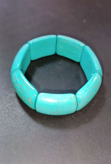 Grossiste Diamond - Bracelet turquoise teinte large