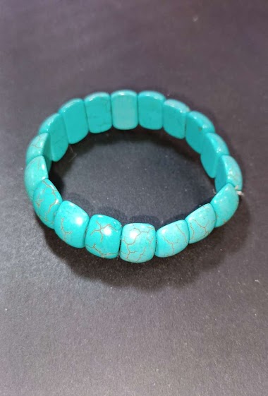 Grossiste Diamond - Bracelet turquoise teinte ovale