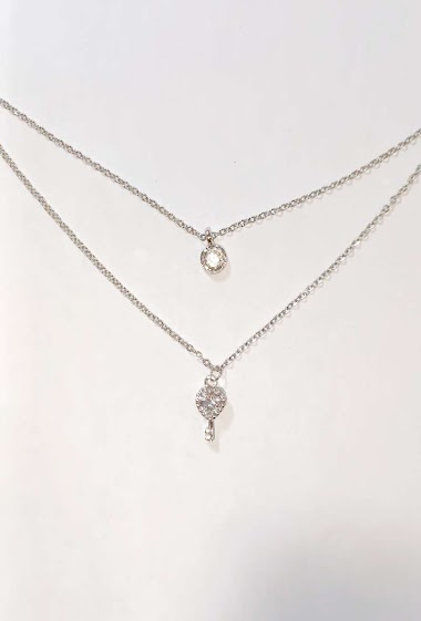Grossiste Diamond - Collier 2 chaine cle