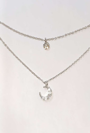 Mayorista Diamond - 2 chain ​​moon necklace