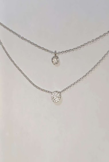 Grossiste Diamond - Collier 2 chaine plein strass