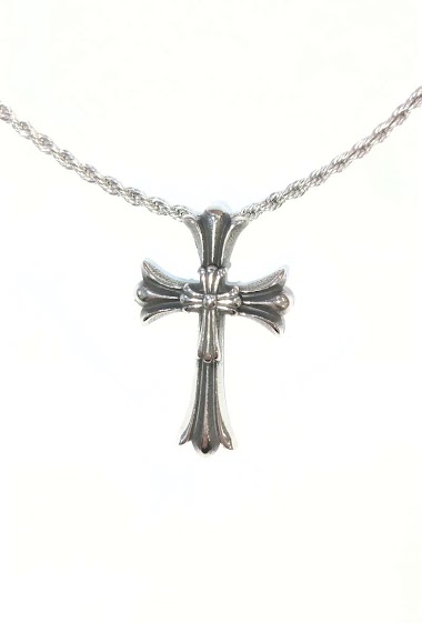 Mayorista Diamond - Steel 2 cross necklace