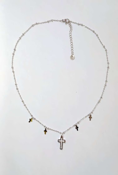 Großhändler Diamond - Steel cross necklace