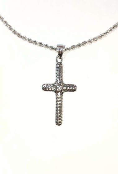 Mayorista Diamond - Steel cross necklace
