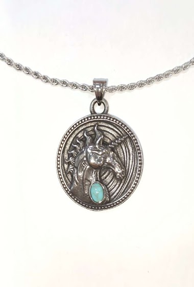 Wholesaler Diamond - Unicorn steel necklace