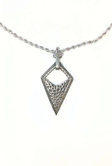Großhändler Diamond - Lozenge steel necklace