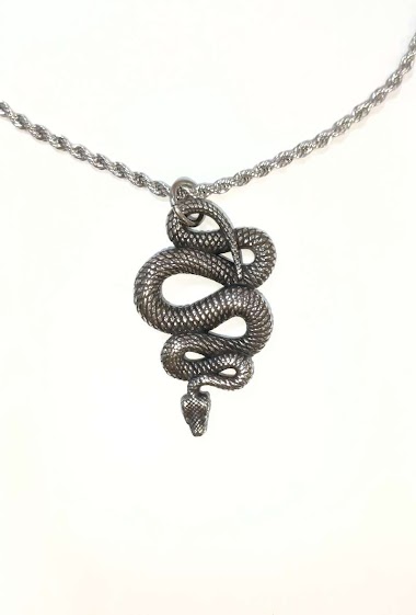 Mayorista Diamond - Steel snake necklace