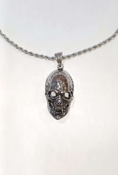 Mayorista Diamond - Old skull steel necklace