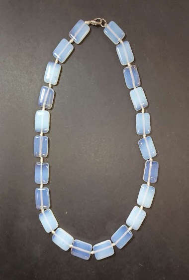 Mayorista Diamond - Opaline rectangle necklace