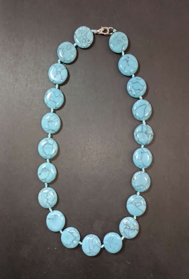 Mayorista Diamond - Round dye turquoise necklace