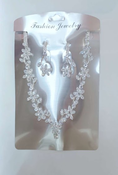 Grossiste Diamond - Parure zirconium fleur 5