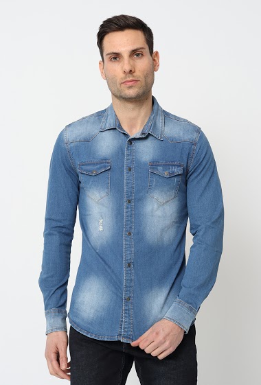 Großhändler Lysande - Blaue Jeanshemden