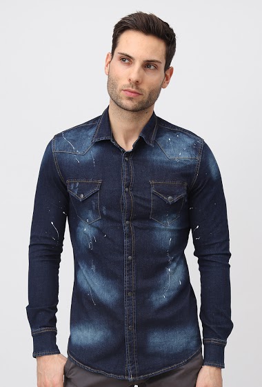 Grossiste Lysande - chemises jeans bleu foncé