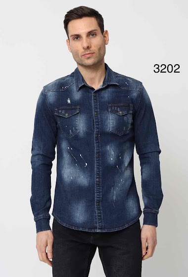 Grossiste Lysande - Chemises jeans bleu foncé