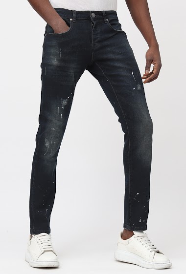 Großhändler Lysande - dunkelblau bemalte Jeans