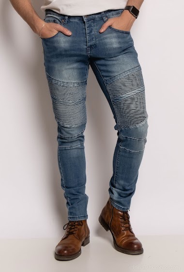 Großhändler Lysande - Slim-Jeans mit gerippten Details