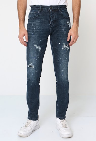 Großhändler Lysande - Blaue Jeans mit Modefleck