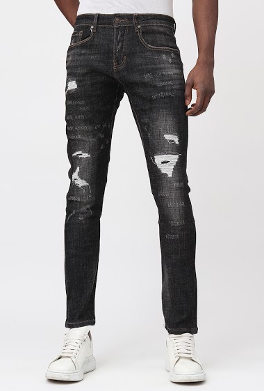 Großhändler Lysande - Zerstörte graue Jeans