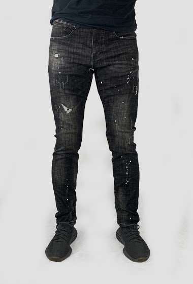 Großhändler Lysande - dunkelgrau bemalte Jeans