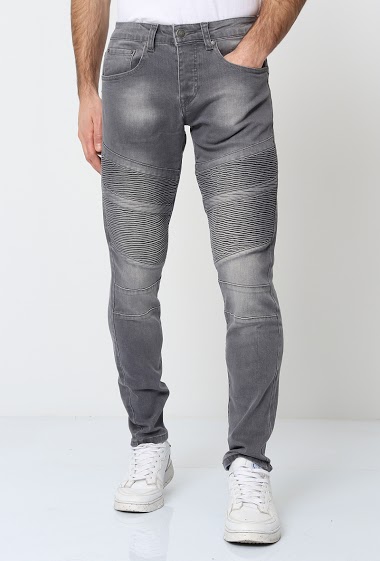 Großhändler Diele & Co - jeans gris nervuré