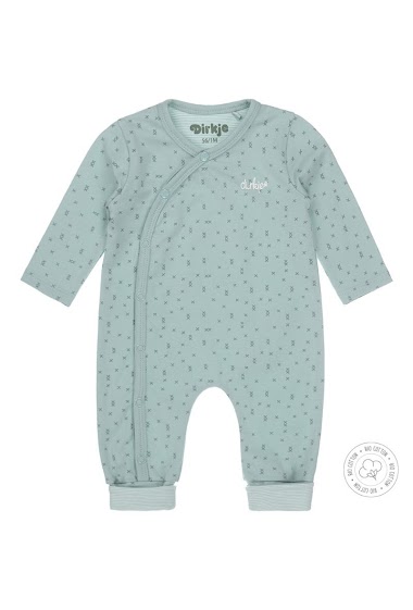 Wholesaler KOKO NOKO - 1-piece aqua green bodysuit for baby boy in organic cotton