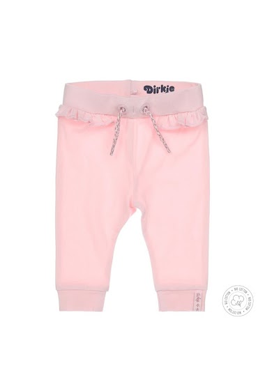 Wholesaler KOKO NOKO - Light pink baby girl jogging pants, organic cotton