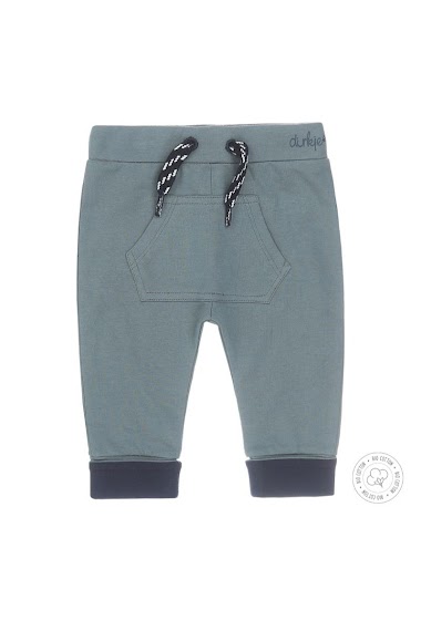 Wholesaler KOKO NOKO - Dusty green pants/joggers for baby boy, in organic cotton