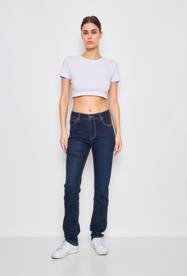 Wholesaler KY CREATION DENIM - High Waist Straight Cut Raw Jeans